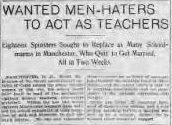 Wanted Men-Haters to Act as Teachers