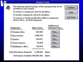 Winsows Setup - Features Selection